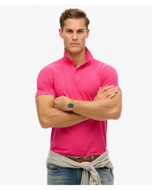 Superdry Pink & Co City Pique Polo Shirt for men