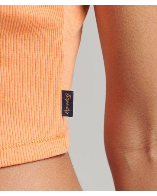 Superdry Orange & Co Rib Lace Trim Cami Top