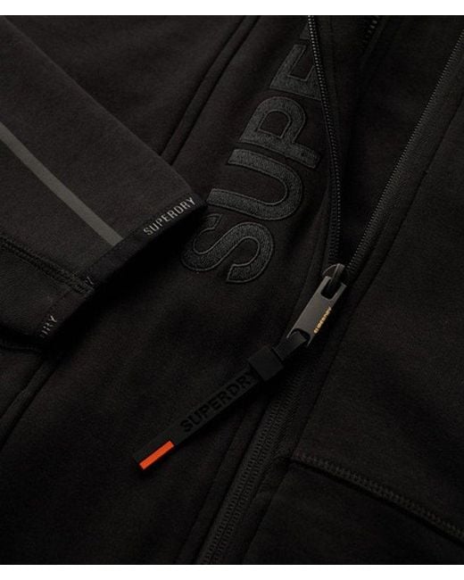 Superdry Black & Co Tech Logo Loose Zip Hoodie for men