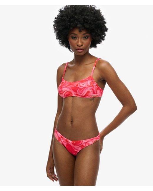 Superdry Cheeky Bikinibroekje Met Print in het Red