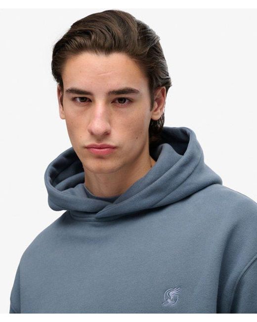 Superdry Blue Blank Oversized Hoodie for men