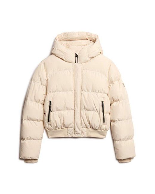 Superdry Natural & Co Hooded Sports Puffer Bomber Jacket