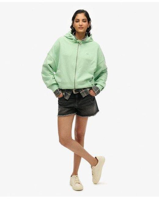 Femme Sweat À Capuche Zippé Studios Taille Superdry en coloris Green