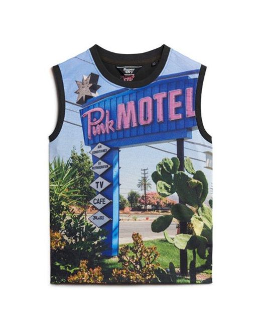 Superdry Blue & Co Sub Print Vest Top