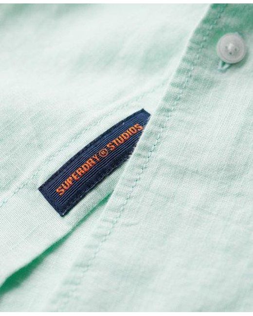 Chemise boutonnée en lin et coton bio studios Superdry pour homme en coloris Green