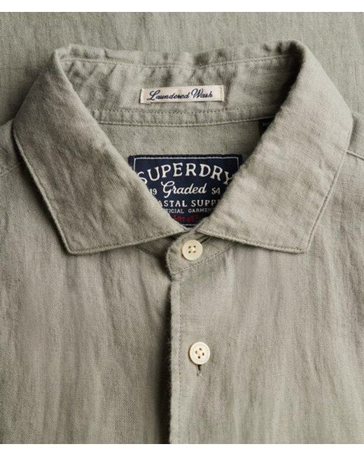 Superdry Gray & Co Riviera Short Sleeve Linen Shirt for men