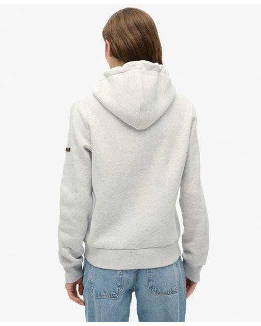 Superdry Gray Vintage Logo Premium Floral Hoodie