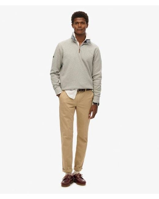 Superdry Gray & Co Core Pique Half Zip Sweatshirt for men