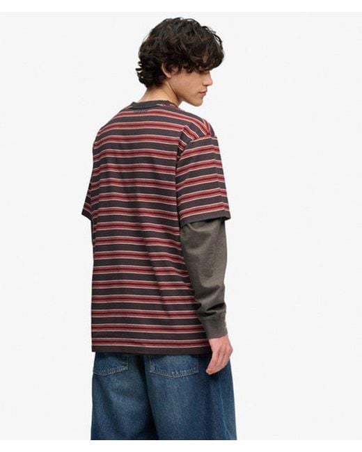 Superdry Red & Co Oversized Stripe T-shirt for men