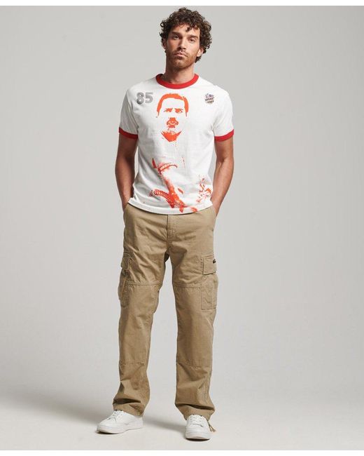 Superdry Ringspun Allstars Fm Graphic Ringer T-shirt Cream / Ecru in  Natural for Men