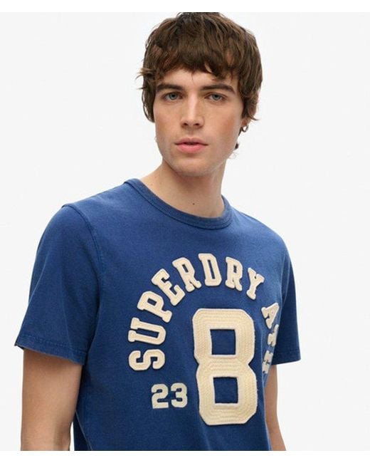 Superdry Blue Vintage Athletic Short Sleeve T-shirt for men