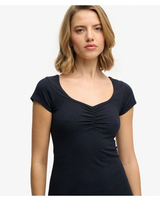 Superdry Blue Sweetheart Jersey Mini Dress