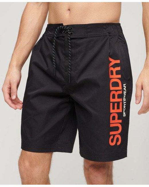Superdry Gerecyclede Sportswear Boardshort in het Black voor heren
