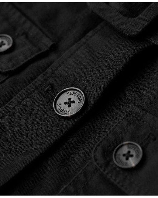 Superdry Black Cotton Belted Safari Jacket