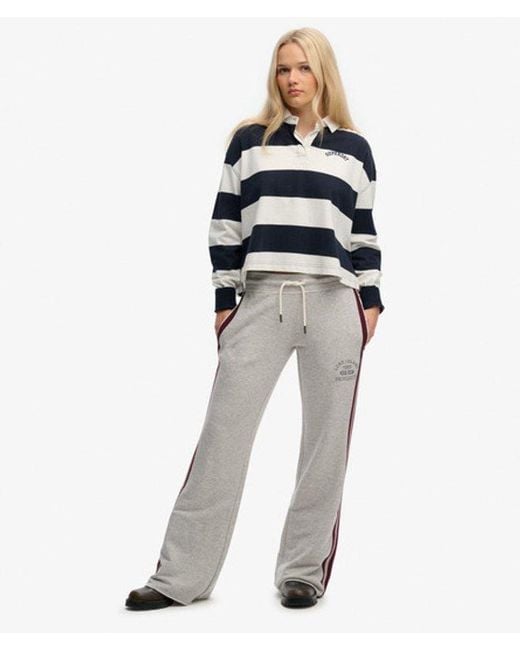 Superdry White & Co Athletic Essentials Stripe Flare joggers