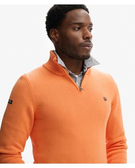 Superdry Orange & Co Cotton Half Zip Knit Jumper for men