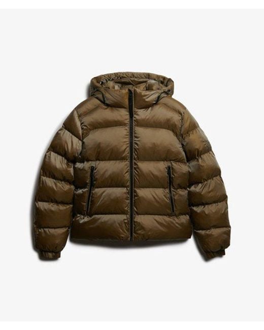 Superdry Green & Co Hooded Luxe Sports Puffer Jacket