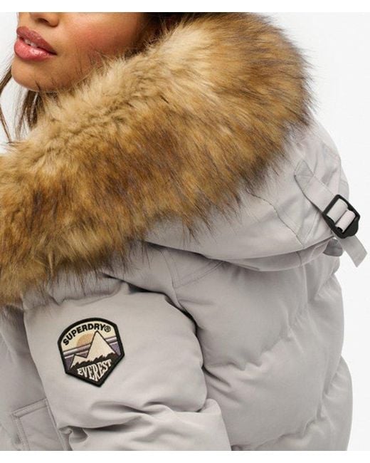 Superdry Gray Everest Hooded Bomber Jacket
