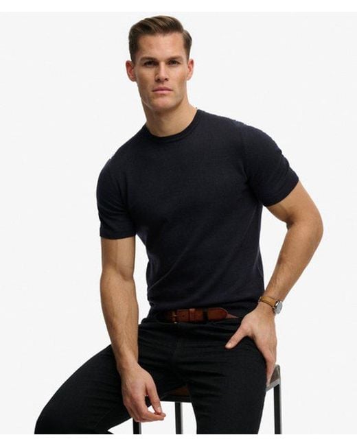 Superdry Black & Co Premium Knitted T-shirt for men