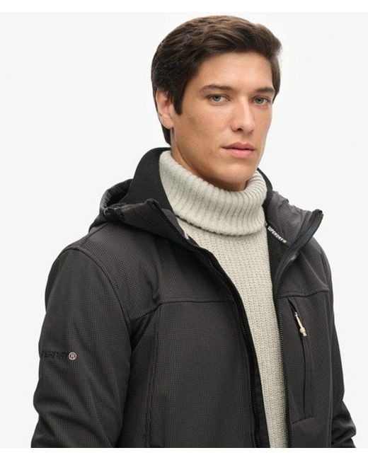 Superdry Black Classic Hooded Ripstop Trekker Jacket for men