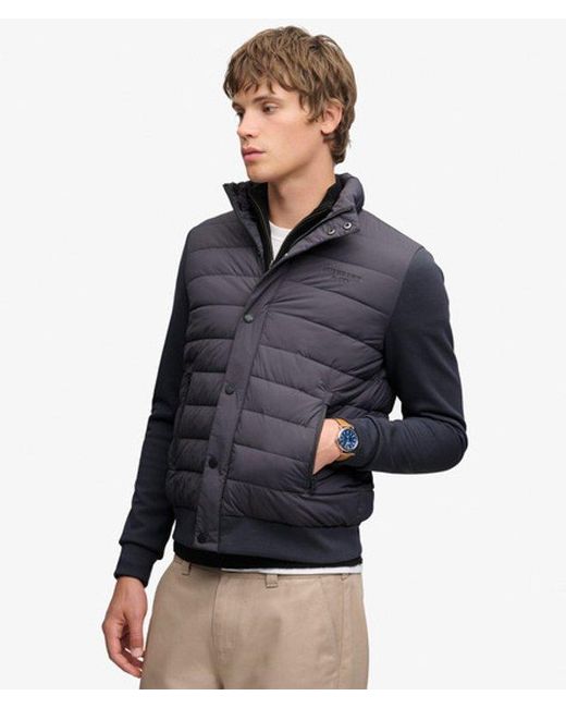 Superdry Black Interlock Hybrid Jacket for men