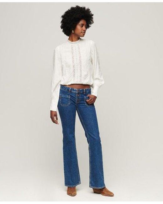 Superdry White Studios Lace Mix Top