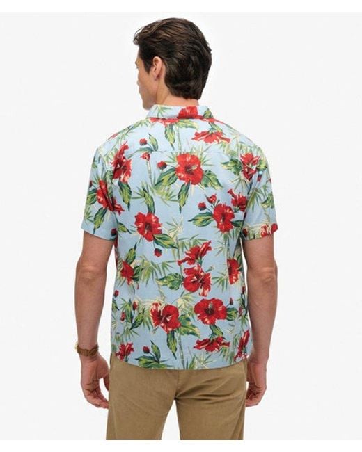 Superdry Red & Co Hawaiian Printed Shirt for men