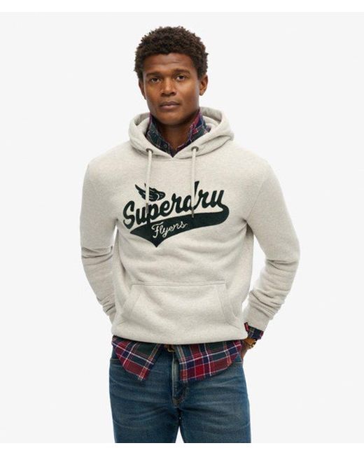 Superdry Gray & Co Flyers Script Hoodie for men
