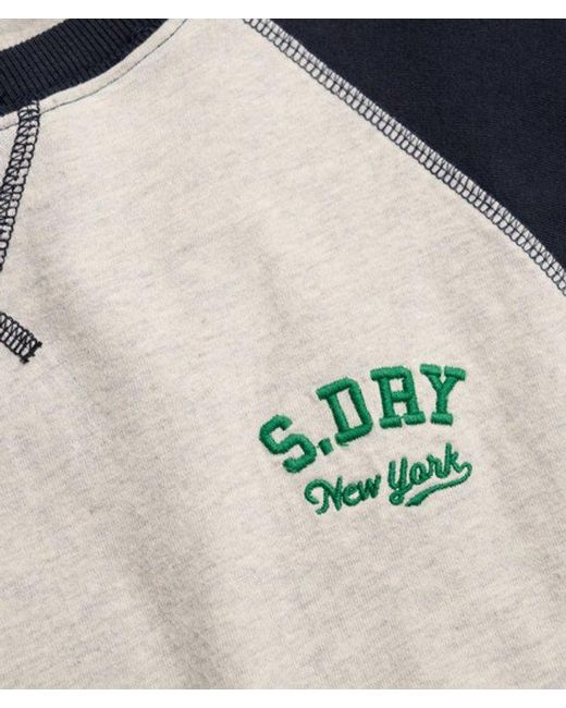 Superdry Blue & Co Vintage Athletic Baseball Top for men