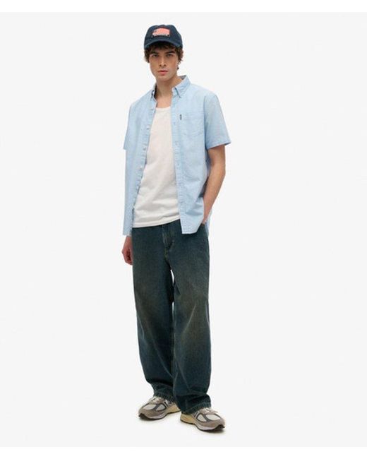 Superdry Blue & Co Oxford Short Sleeve Shirt for men