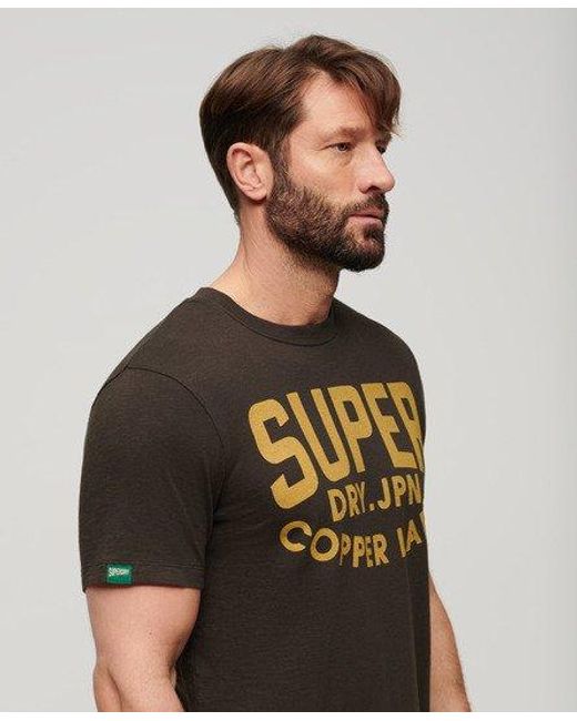 Superdry Brown Copper Label Workwear T-shirt for men