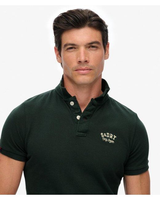 Superdry Green & Co Vintage Athletic Embroidered Polo Shirt for men