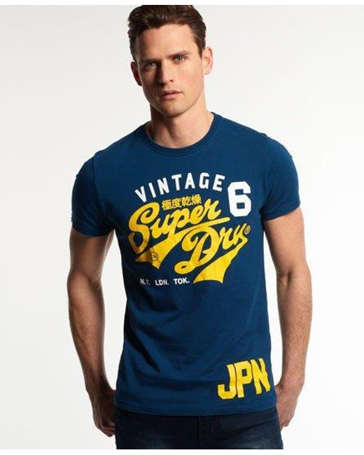 Superdry Stacker Duo Reworked Classics T-Shirt Bluebottle for men
