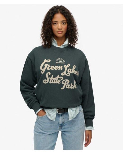 Superdry Green Lo-Fi Outdoor Loose Sweatshirt