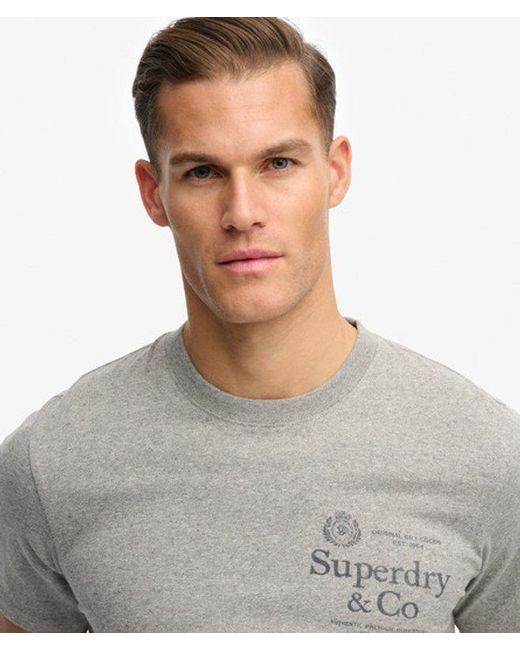 Superdry 1954 Company Relaxed T-shirt in het Gray voor heren