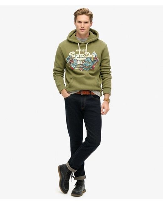 Superdry Green & Co Tokyo Vintage Logo Graphic Hoodie for men