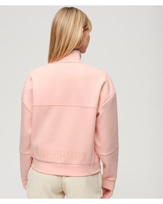 Superdry Pink & Co Sport Tech Relaxed Half Zip
