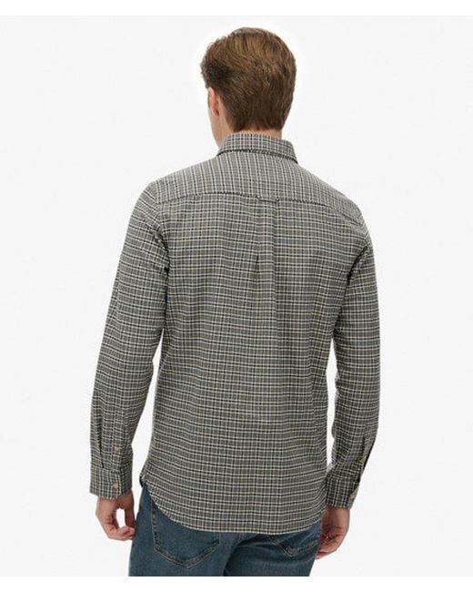 Superdry Premium Oxford Overhemd Met Ruitjes in het Gray voor heren