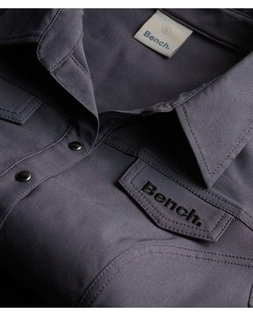 Superdry Blue Bench X & Co Bench Fitted Stretch Short Sleeve Shirt