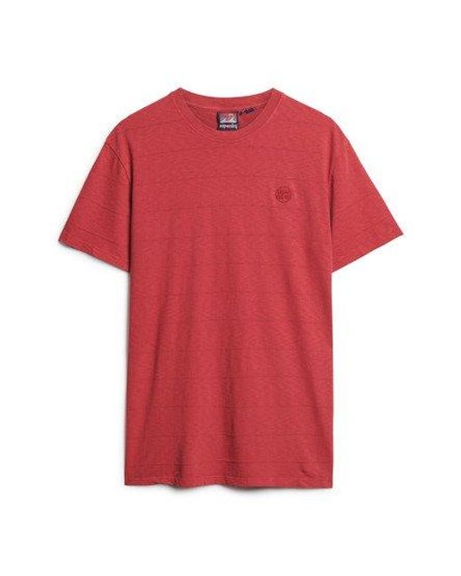 Superdry Red Organic Cotton Vintage Texture T-shirt for men