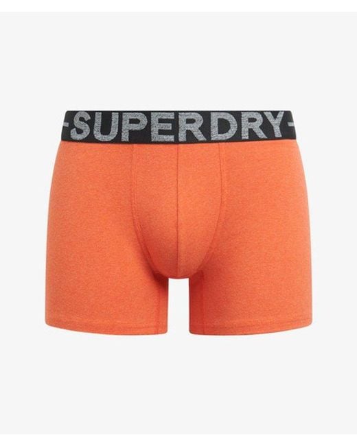 Superdry Blue Organic Cotton Boxer Triple Pack for men