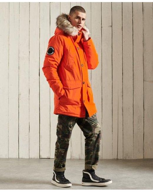 superdry orange parka
