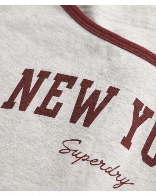 Superdry Gray & Co Athletic Essentials Branded Cami Top