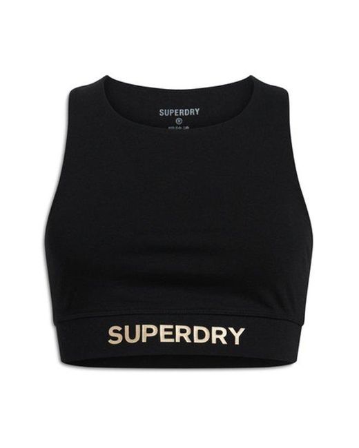 Superdry Black & Co Ladies Fully Lined Sportswear Logo Bra Top