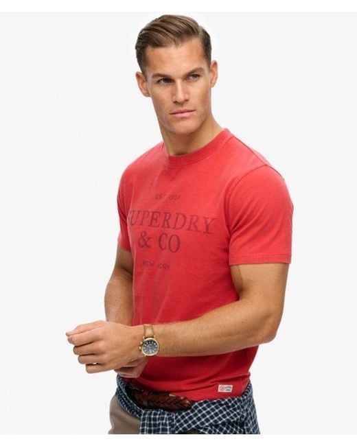Superdry 1954 Company Relaxed T-shirt in het Red voor heren