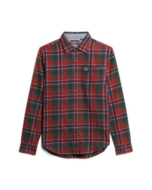 Superdry Red & Co Long Sleeve Cotton Lumberjack Shirt for men