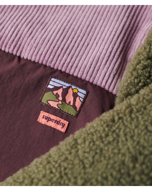 Superdry Red & Co Ladies Classic Colourblock Hooded Fleece Jacket