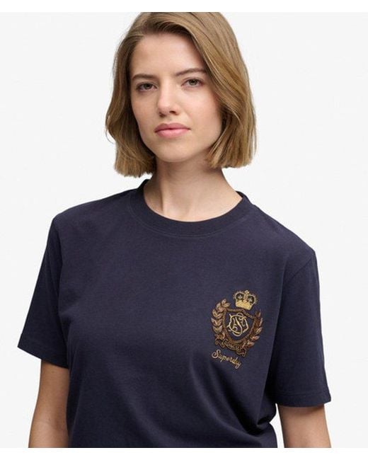 Superdry Blue & Co Crest Embellished T-shirt