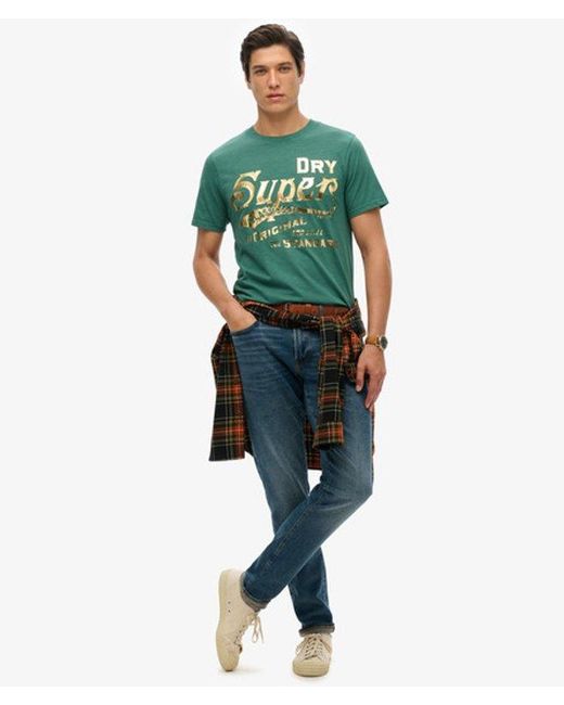 Superdry Green & Co Metallic Workwear Graphic T-shirt for men