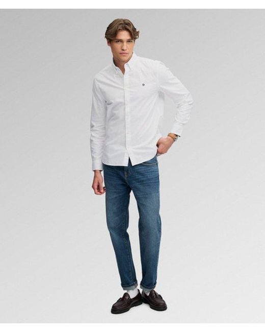 Superdry White & Co Preppy Oxford Long Sleeve Shirt for men